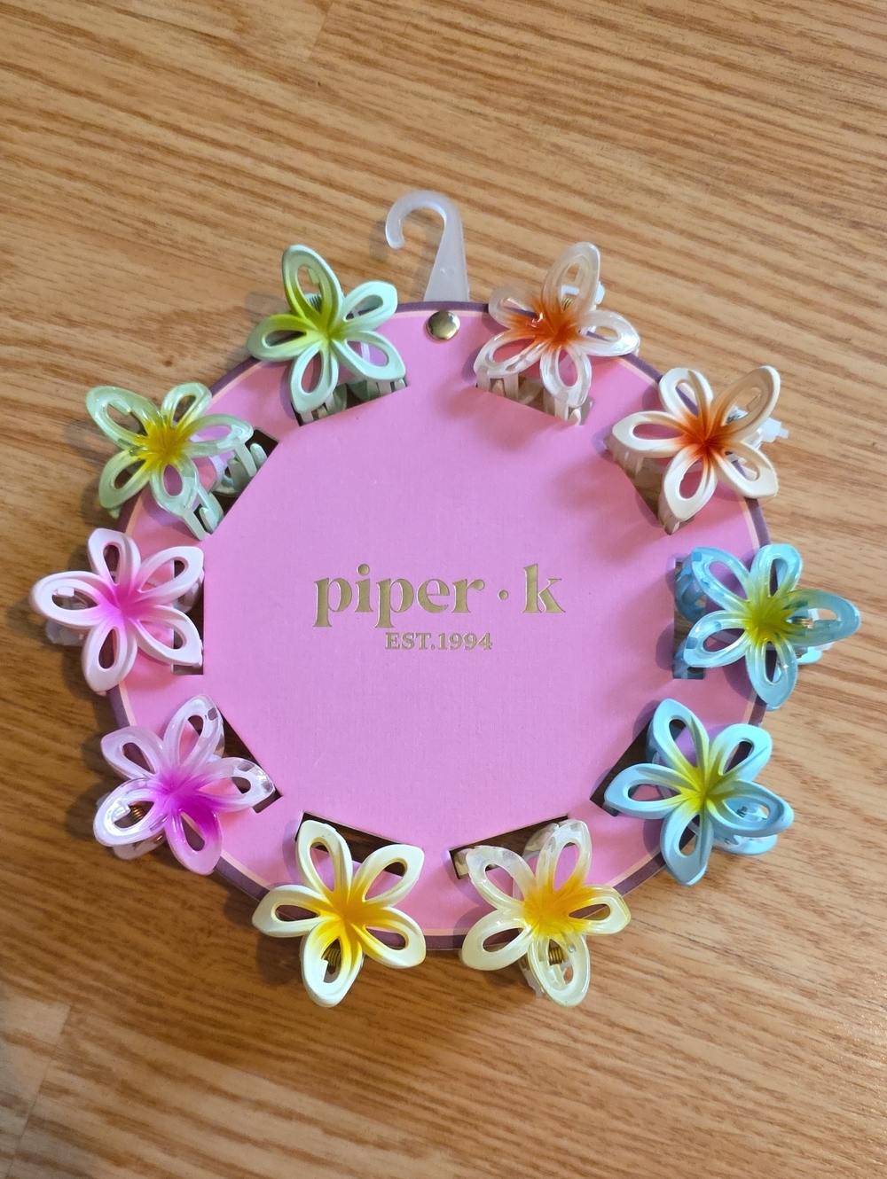 piper·k Pastel Flower Hair Clip Set – Multicolor Floral Clips for Kids